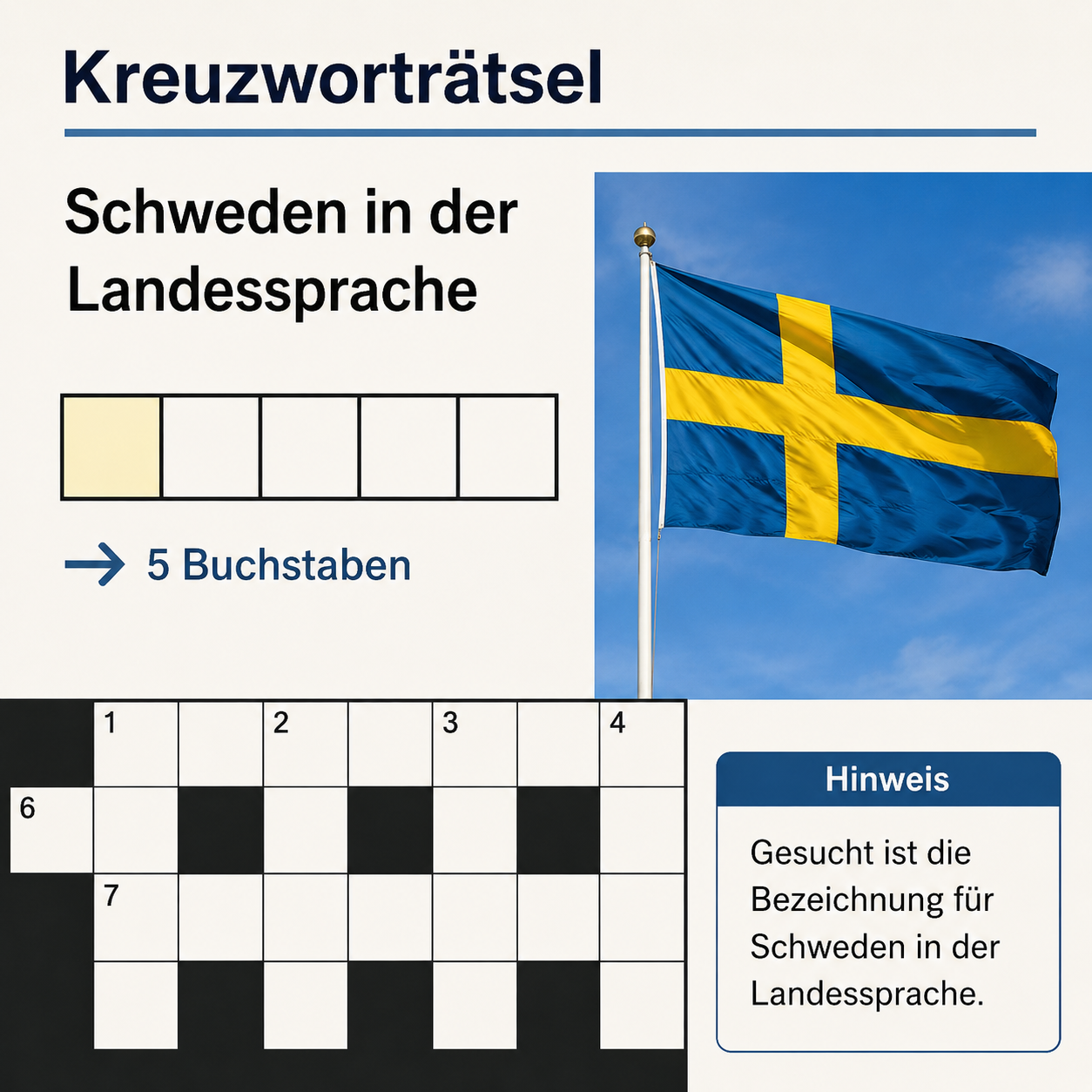 schweden in der landessprache kreuzworträtsel