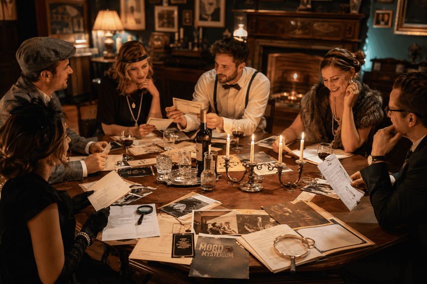 Plane ein spannendes Krimi Dinner zu Hause. Erfahre, wie Vorbereitung, Rollen, Menü und Dekoration perfekt zusammenspielen und finde das passende Krimispiel für deinen Spieleabend.