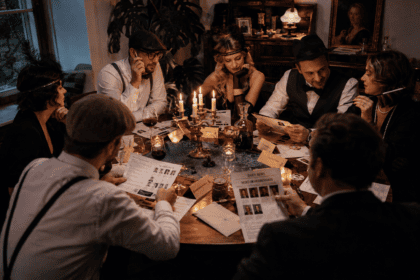 Krimidinner zuhause erleben: spannende Krimi Dinner für Freunde, Familie und besondere Abende entdecken. Rollen übernehmen, ermitteln und gemeinsam rätseln.